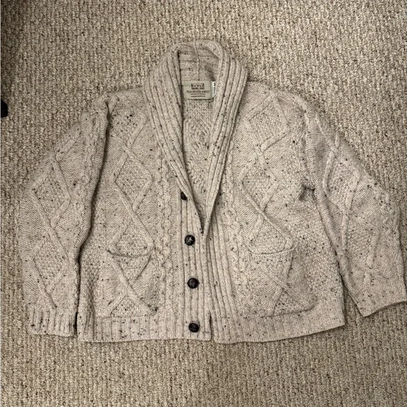 Chunky Wool Cardigan with Shawl Collar - Picture 2 of 5